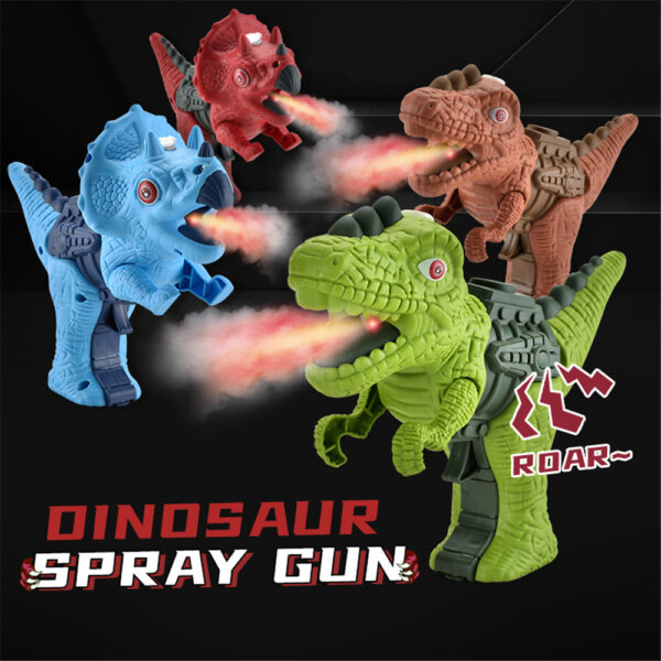 Dinosaur sound fire spray gun Tyrannosaurus Rex Triceratops sound light summer outdoor disinfection safe gun kids