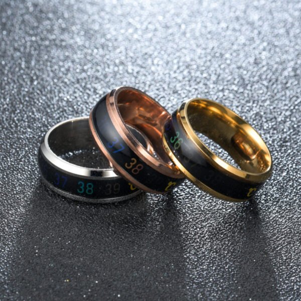 Fashion Smart Ring Multifunctional Temperature Couple Ring Titanium Steel Finger Jewelry Fingertip Temperature Sensor Rings New 1