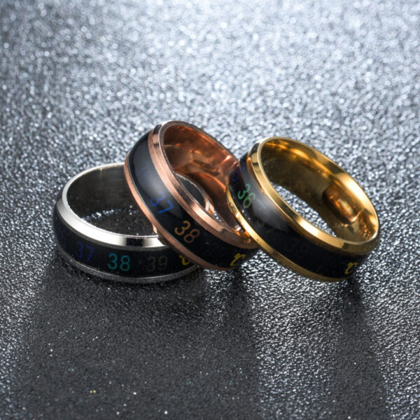 Fashion Smart Ring Multifunctional Temperature Couple Ring Titanium Steel Finger jewelry Fingertip Temperature Sensor Rings New 1