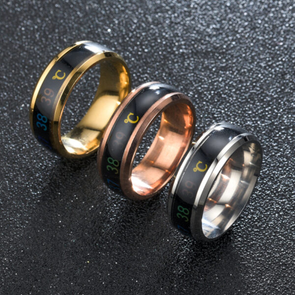 Fashion Smart Ring Multifunctional Temperature Couple Ring Titanium Steel Finger Jewelry Fingertip Temperature Sensor Rings New 2
