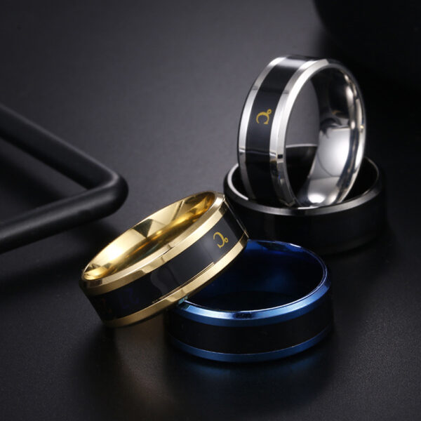 Fashion Smart Ring Multifunctional Temperature Couple Ring Titanium Steel Finger Jewelry Fingertip Temperature Sensor Rings New 4