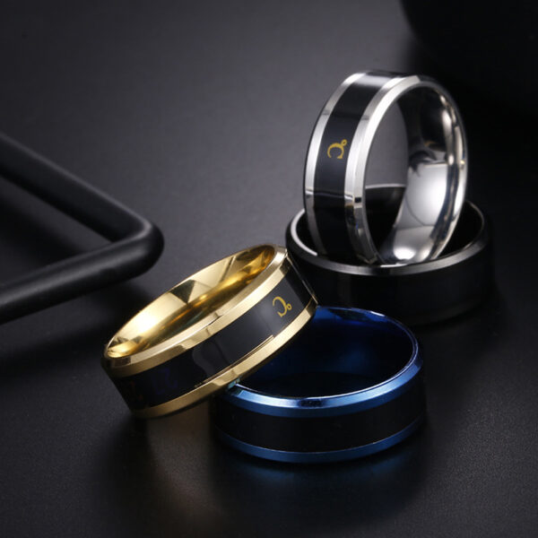 Fashion Smart Ring Multifunctional Temperature Couple Ring Titanium Steel Finger Alahas Fingertip Temperature Sensor Rings Bago 4