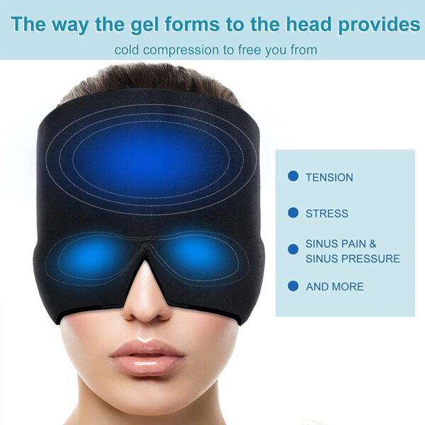 Gel Hot Cold Therapy Sakit sa ulo Migraine Relief Cap Para sa Chemo Sinus Neck Wearable Therapy Wrap Stress 1