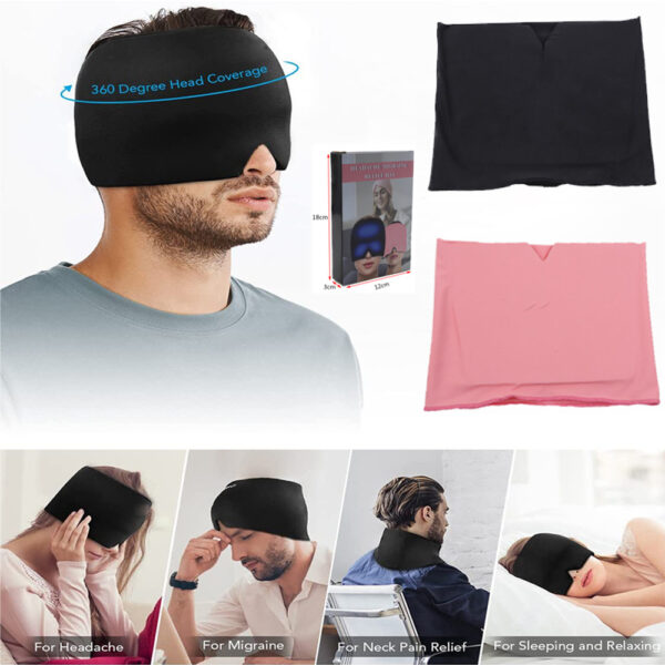 Gel Hot Cold Therapy ခေါင်းကိုက်ခြင်း Migraine Relief Cap အတွက် Chemo Sinus Neck Wearable Therapy Wrap Stress 5