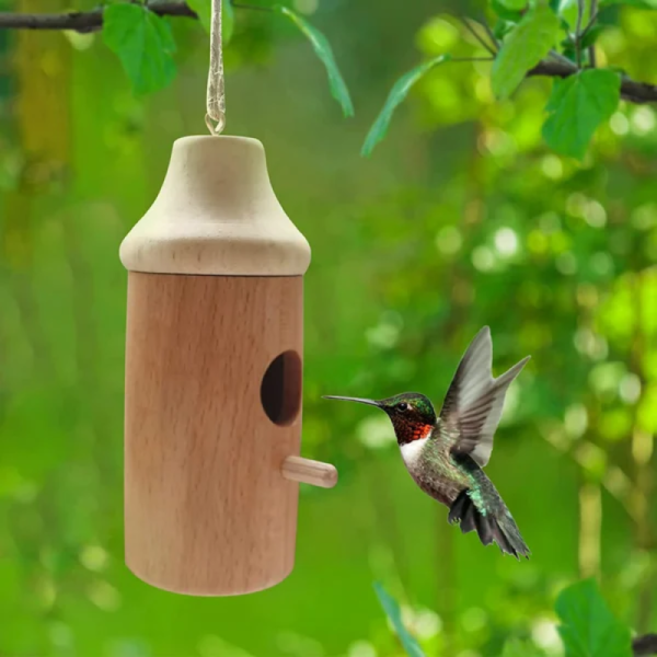 Ručno izrađena vanjska drvena kućica za kolibri Viseća ljuljačka Hummingbird for Wren Lastavica Kućice za vrapce Poklon za prirodu 2