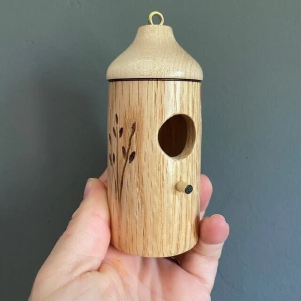 Buatan Tangan Luar Kayu Hummingbird Rumah Gantung Ayunan Hummingbird untuk Wren Swallow Sparrow Rumah Hadiah untuk Alam 3