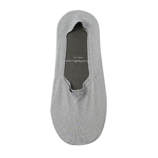 Invisible Mesh Ice Silk Hollow Breathable Boat Socks Men Woman Summer Silicone Heel Anti Slip