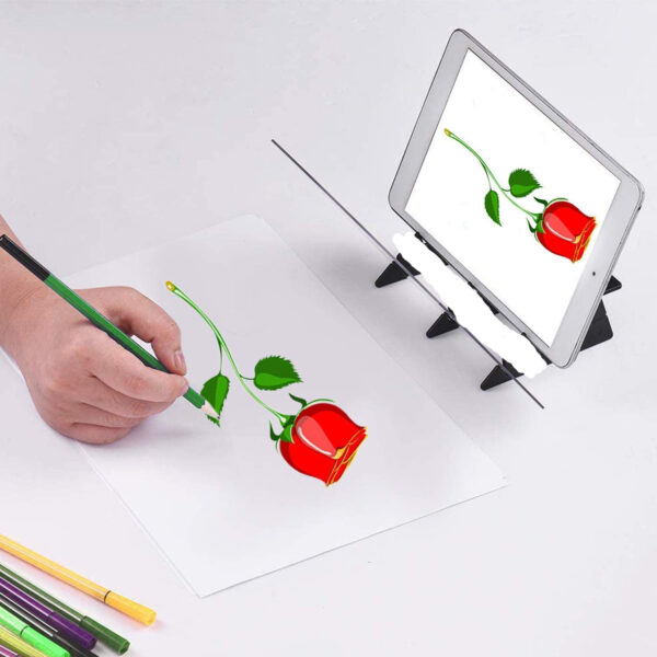 เด็ก LED โปรเจคเตอร์ Drawing Copy Board Projector ภาพวาด Tracing Board Sketch Specular Reflection Dimming Bracket ผู้ถือ 1