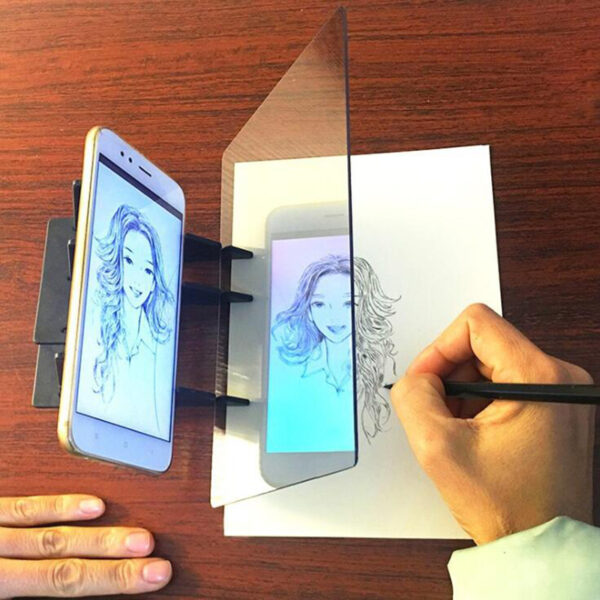 Ibhodi le-Kids LED Projection Drawing Copy Board Projector Painting Tracing Board Sketch Sketch Specular Reflection Dimming Bracket Holder