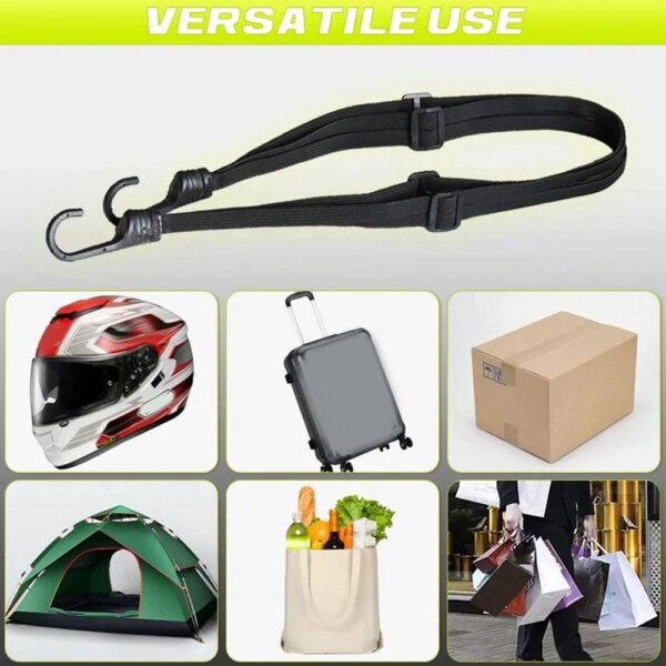 Motorcycle Helmet Elastic Rope Strap 2 Hooks Retractable Rubber High Strength Elastic Tensioning Belts Band Luggage 4