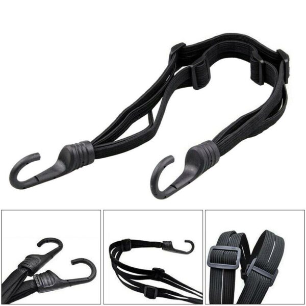 Motorcycle Helmet Elastic Rope Strap 2 Hooks Retractable Rubber High Strength Elastic Tensioning Belts Band Luggage 5