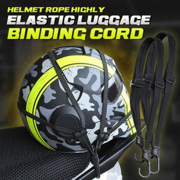 Motorcycle Helmet Elastic Rope Strap 2 Hooks Retractable Rubber High Strength Elastic Tensioning Belts Band Luggage