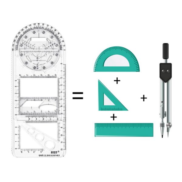 Multifunctional Drawing Template Art Design Construction Architect Stereo Geometry Ellipse Drafting Scale Ruler Measuring Tool 1