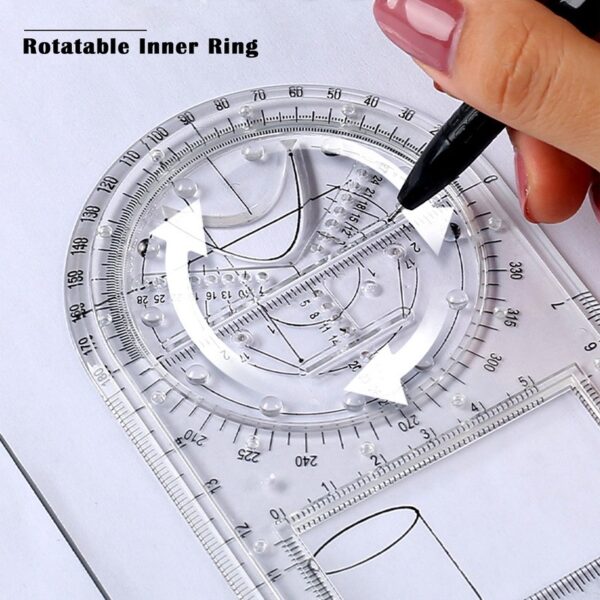 Multifunctional Drawing Template Art Design Construction Architect Stereo Geometry Ellipse Drafting Scale Ruler Measuring Tool 5