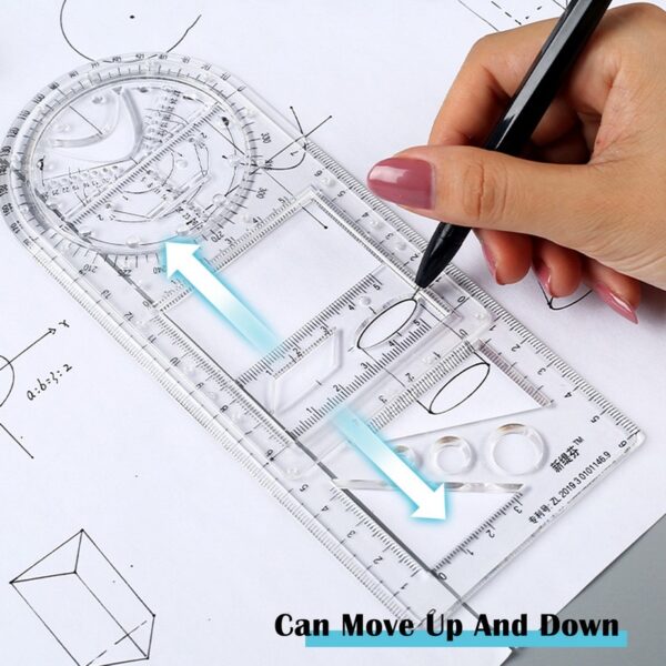 Multifunctional Drawing Template Art Design Construction Architect Stereo Geometry Ellipse Drafting Scale Ruler Measuring Tool 7