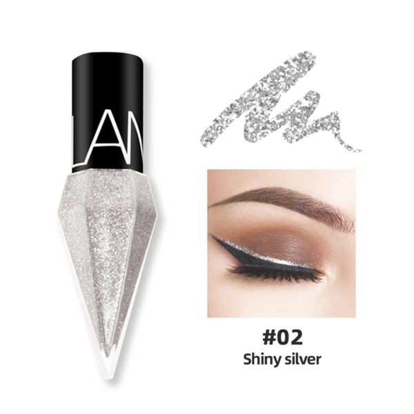 New Professional Shiny Eye Liners Cosmetics for Women Pigment Silver Rose Gold Color Liquid Glitter Eyeliner 5