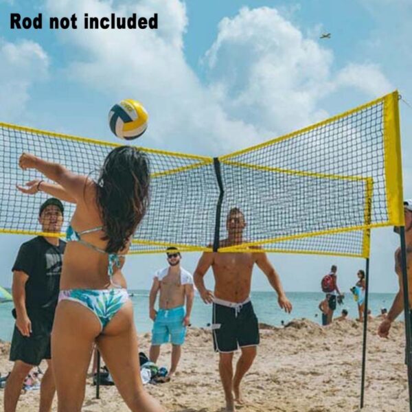 Portable Training Beach Volleyball Net Cross Shaped Sports Equipment Durable Folding Indoor Outdoor Team Game Adjustable 1