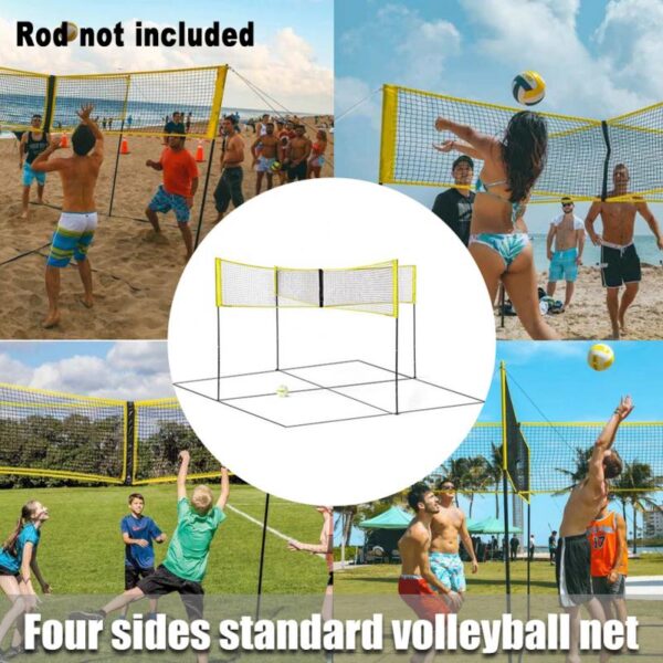 Portable Training Beach Volleyball Net Cross Shaped Sports Equipment Durable Folding Indoor Outdoor Team Game Adjustable 2