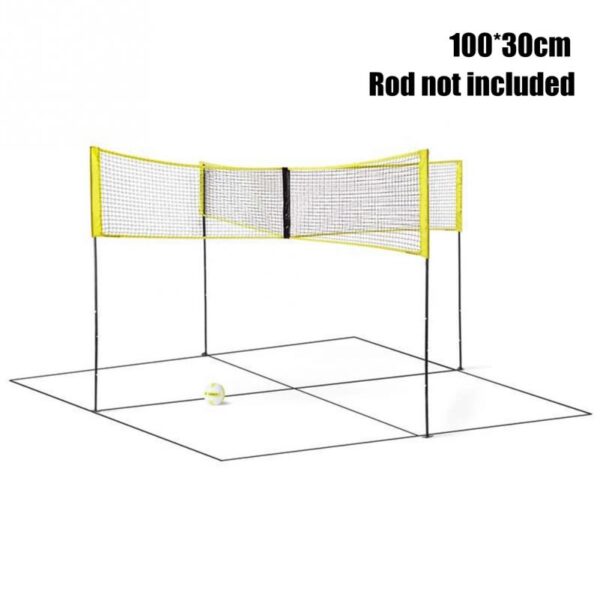 Portable Training Beach Volleyball Net Cross Shaped Sports Equipment Durable Folding Indoor Outdoor Team Game Adjustable 4