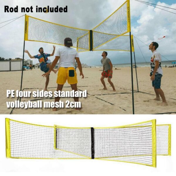 Portable Training Beach Volleyball Net Cross Shaped Sports Equipment Durable Folding Indoor Outdoor Team Game Adjustable