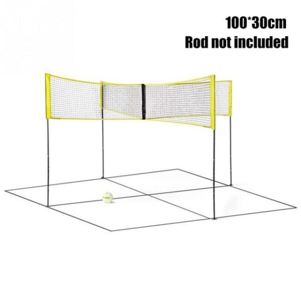 Portable Training Beach Volleyball Net Cross Shaped Sports Equipment Durable Folding Indoor Outdoor Team Game