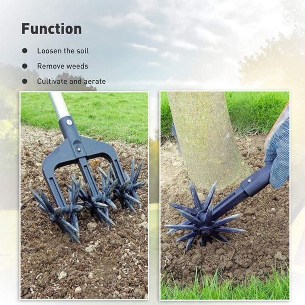 Rotary Cultivator Tool Garden Soil Scarifier Turfing Tool Lawn Scarifier Garden Scarifier Rotary Tiller Scarifier Artifact 3