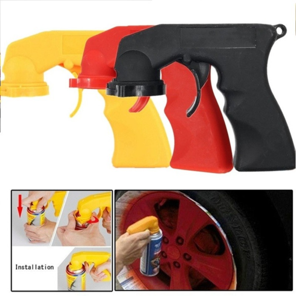 Spray Adaptor Paint Care Aerosol Spray Gun Handle with Full Grip Trigger Locking Collar Maintenance Repair 1