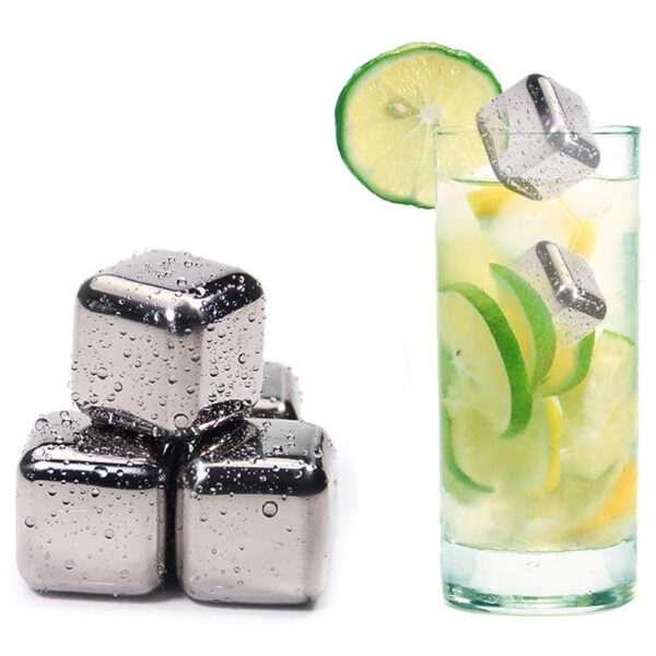 Stainless Steel Ice Coolers Cubes Iced Stone Chillers Reusable Keep Your Drink Cold Longer Buckets Bags 1