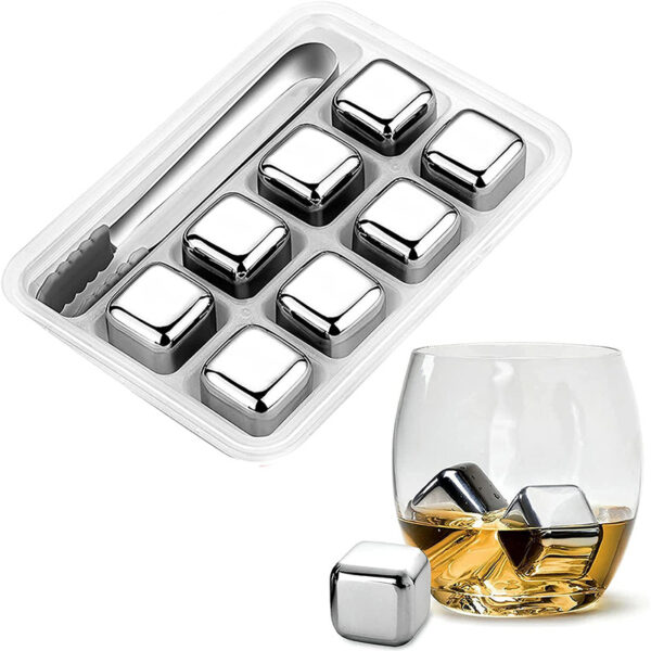 Stainless Steel Ice Coolers Cubes Iced Stone Chillers Reusable Keep Your Drink Cold Longer Buckets Bags