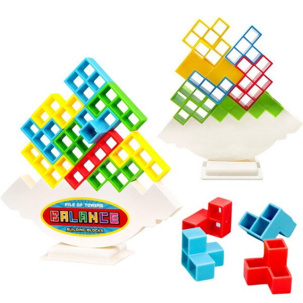 Tetra Tower Game Stacking Blocks Stack Building Blocks Balance Puzzle Board Assembly Bricks Educational Toys for 1
