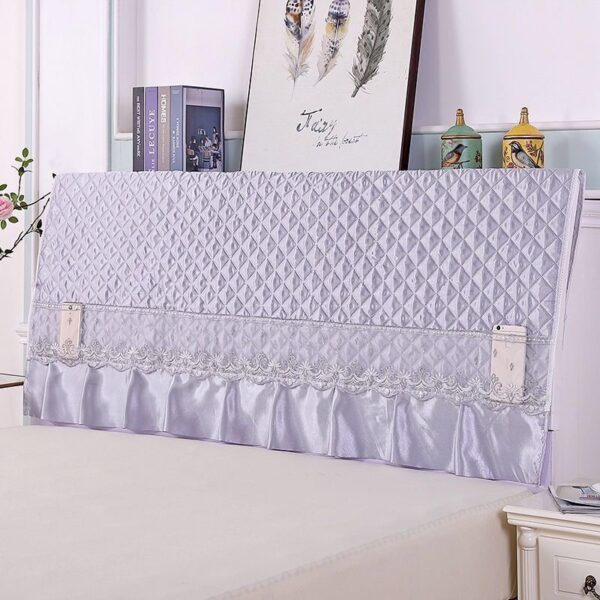 Funda de cabecera de cama espesa Funda elástica para cabecero todo incluido Protección para cabeza de cama Protección trasera de encaje Decoración de polvo