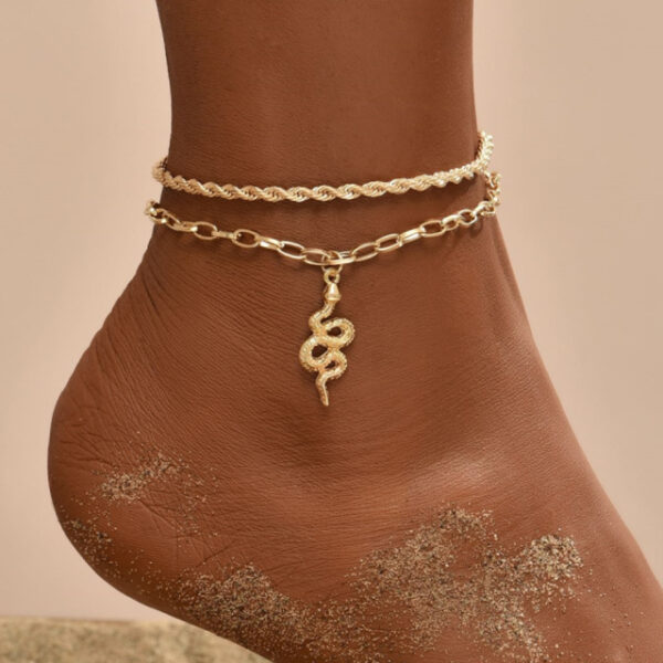 VAGZEB Bohemian Snake ljetne narukvice za žene narukvica za gležanj set na lancu Femme bosonogi nakit.jpg 640x640