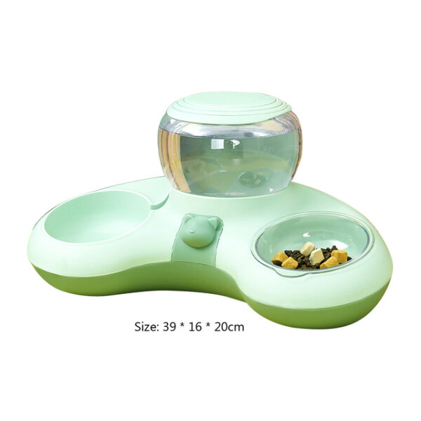 VKTECH Pet Cat Bowl Automatic Feeder Dog Cat Food Bowl With Water Fountain Double Bowl