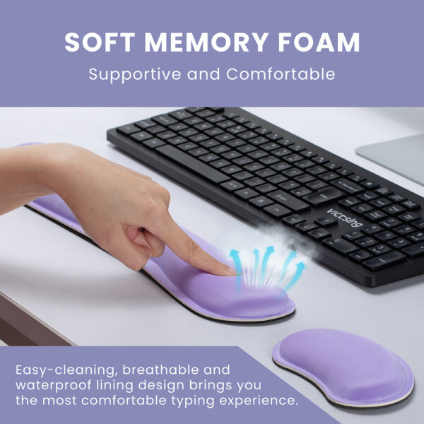 VicTsing PC148 คีย์บอร์ด WRIST Hand REST Pad REST Mouse Pad ทนทานสบาย Mousepad สำหรับ 3