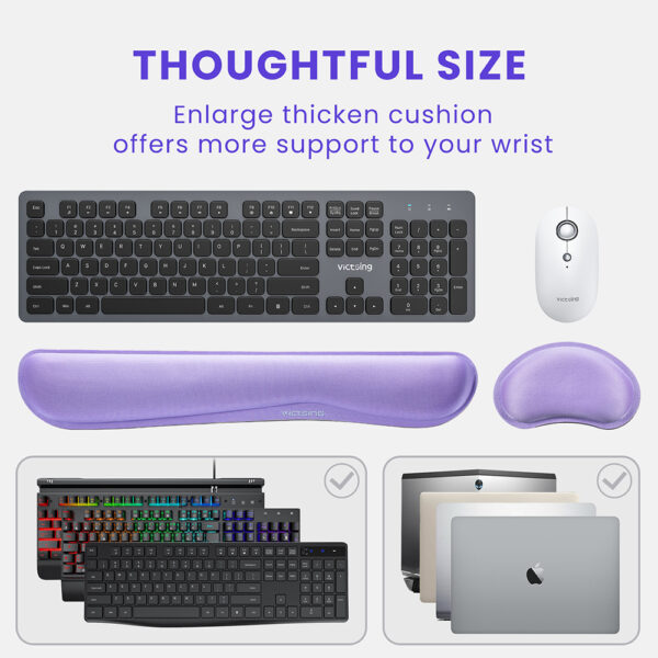 VicTsing PC148 คีย์บอร์ด WRIST Hand REST Pad REST Mouse Pad ทนทานสบาย Mousepad สำหรับ 4