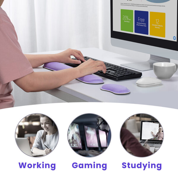 VicTsing PC148 คีย์บอร์ด WRIST Hand REST Pad REST Mouse Pad ทนทานสบาย Mousepad สำหรับ 5