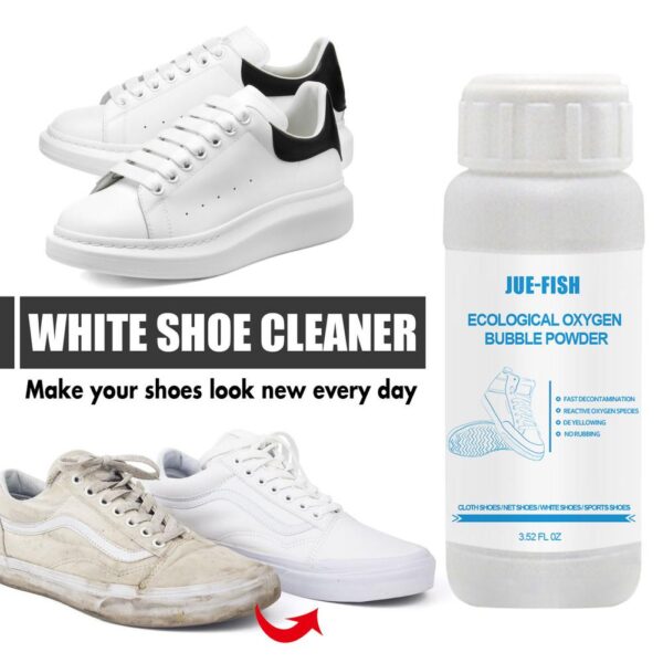 100ml White Shoes Cleaner Bubble Shoe Fifọ lulú Whiten Ohun elo Isọfọ Polish ti a tunṣe Fun Alawọ Alawọ 2