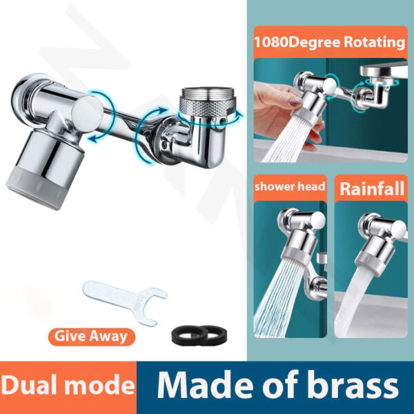 1080 Rotatable Keran Semprot Kepala Wastafel Dapur Keran Extender Adaptor Universal Splash Filter Nozzle Fleksibel 1