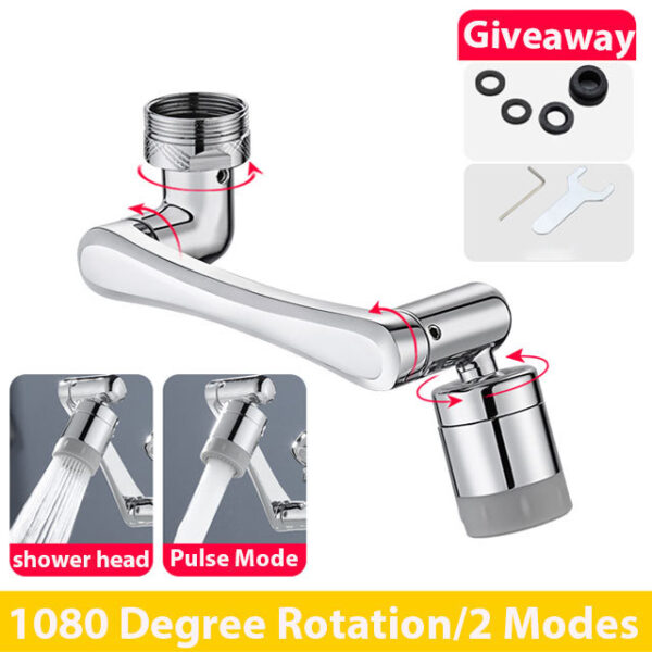 1080 Rotatable Faucet Spray Head Wash Basin Kitchen Fọwọ ba Extender Adapter Universal Splash Filter Nozzle Rọ 1.jpg 640x640 1