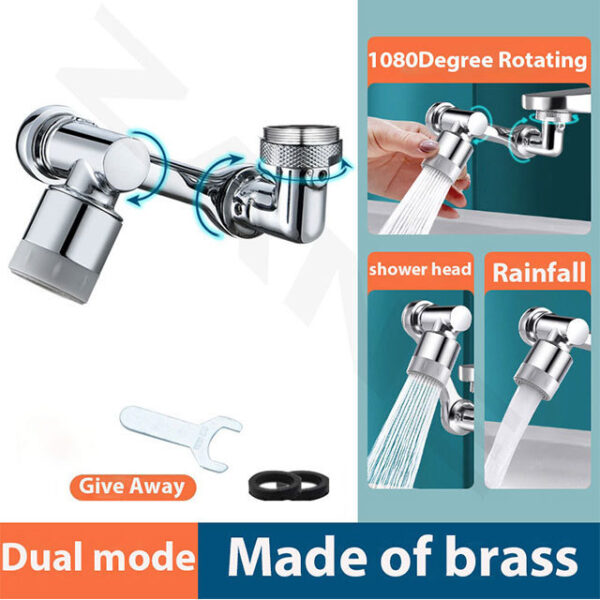 1080 Rotatable Faucet Spray Head Wash Basin Kitchen Tap Extender Adapter Universal Splash Filter Nozzle