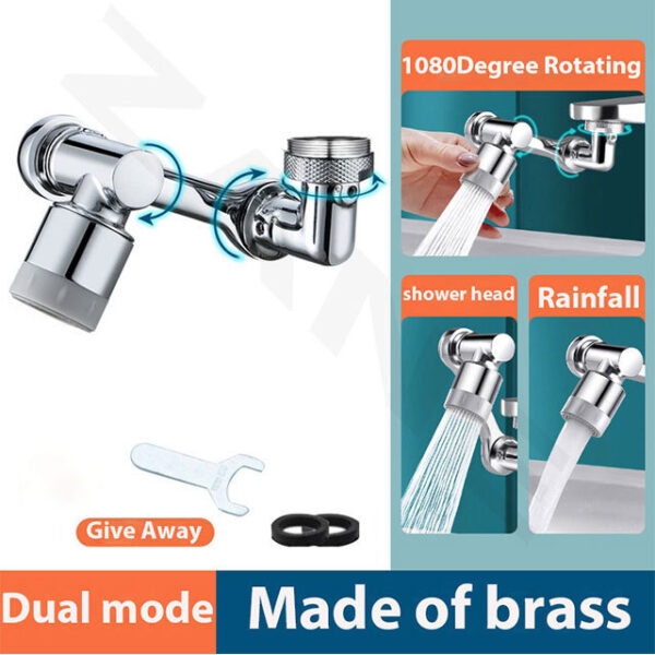 1080 Rotatable Keran Semprot Kepala Wastafel Dapur Keran Extender Adaptor Universal Splash Filter Nozzle