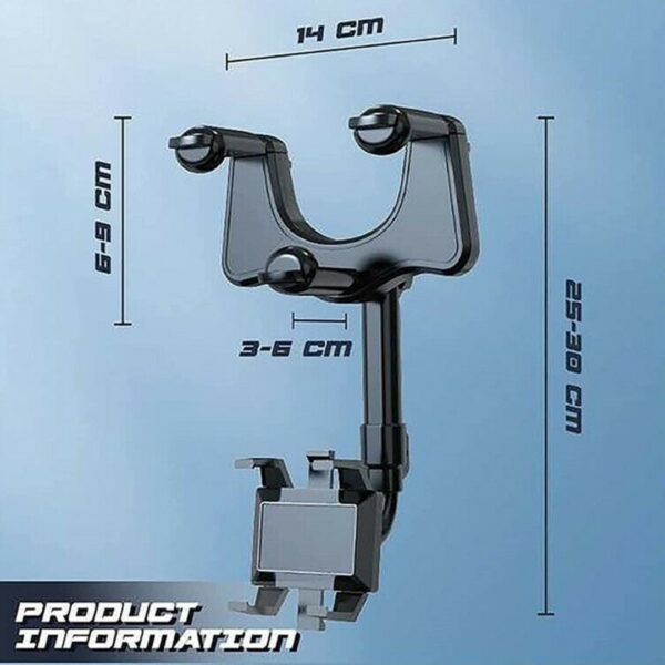 সেল ফোন 1 এর জন্য 360pc কার ফোন হোল্ডার 4 ডিগ্রি ঘূর্ণনযোগ্য সামঞ্জস্যযোগ্য রিয়ারভিউ মিরর ঝুলন্ত ক্লিপ বন্ধনী