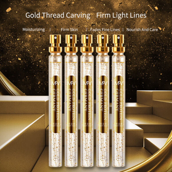 24K Gold Face Serum Active Collagen Silk Thread Face EssenceAnti Penuaan Melicinkan Menganjalkan Melembabkan Kulit Hyaluronic 1