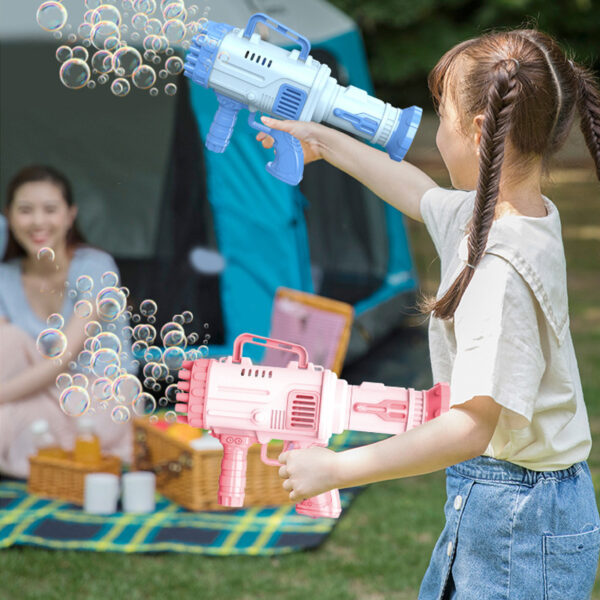 32 Holes Kids Gatling Bubble Gun Toy Electric Automatic Bubble Machine Soap Water Summer Outdoor Toys