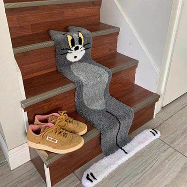 60x90cm 70x120cm Creative tom Cat Carpet Cartoon Stair Rug Funny Anime Carpet 3D Printed Bedroom Floor