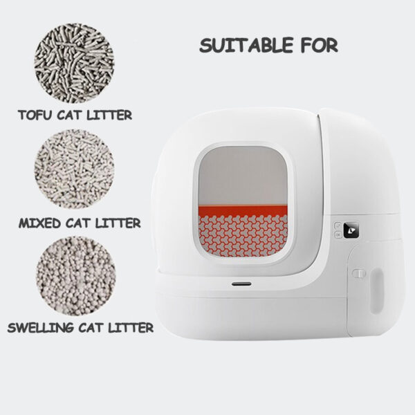Caixa de sorra per a gats intel·ligent de capacitat de 7L Lavabo automàtic de neteja automàtica per a gatets gran Wifi 2