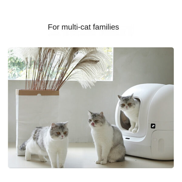جعبه بستر گربه خانگی هوشمند با ظرفیت 7 لیتر توالت خودکار خود تمیز شونده برای گربه وای فای گربه بزرگ 4