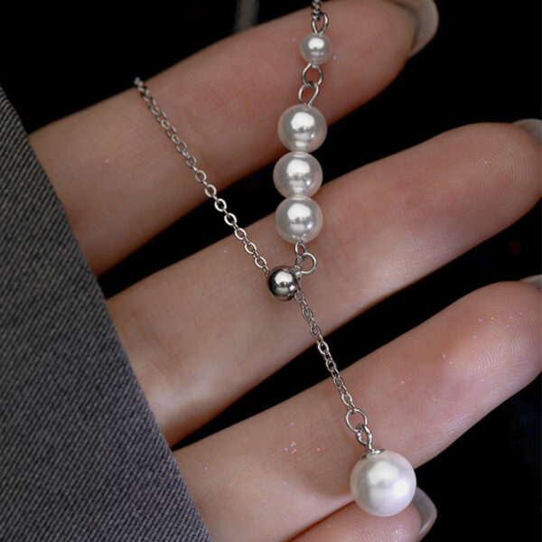 925 Sterling Silver Trendy Imitation Pearl Necklace Clavicle Chain Elegance Pendant Necklace For Women Wedding Jewelry 1