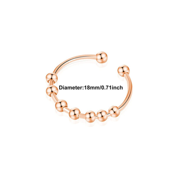 অ্যাডজাস্টেবল স্টেইনলেস স্টিল অ্যান্টি অ্যানজাইটি রিং ফিজেট রিং ফর উইমেন রিং ডিআইই বিডস স্পিনার ওয়ারি 3