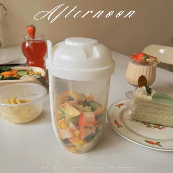 Bottle Salad Container For Lunch Cup Typed Salad Container As Lunch Salad Bento Box With Fork 2